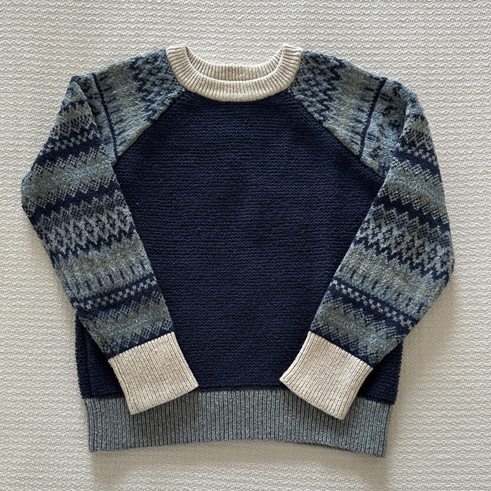 GAP Kids Blue and Gray Crewneck Sweater